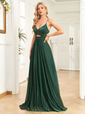 Xpoko Elegant Sexy V Neck Evening Dress 2023 Women Green Backless Formal Long Prom Shining Wedding Party Cocktail Dresses