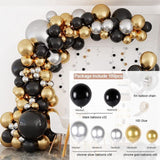 Black Gold Balloon Garland Arch Confetti Latex Baloons Graduation Happy 30th 40th 50th Birthday Party Decor Adults Baby Shower