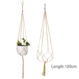 Xpoko Hanging Plant Handmade Macrame Hanger Flower Pot Planter Hanger Wall Decor Hanging Planter Hanging Basket Home Garden Supplies