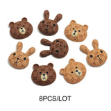 Kawaii Nail Art Cute Bear Resin 3D Nail Charms Glitter Rhinestones Decoration Manicure Accessories