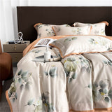 Xpoko Egyptian Cotton Satin 1000TC Bedlinens Queen King Size Set Flat Sheet Duvet Cover Bedding