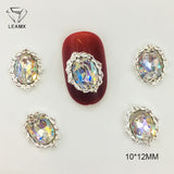 Xpoko 10Pcs Alloy Spider Nail Art Decorations 3D AB/White Rhinestone Glass Crystal Gem Adornment Spider Nail Jewelry Nail Charms