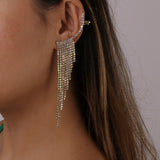 Xpoko Luxury Women's Earrings Rhinestone Fringe Hanging Earrings New 2022 Shiny Wedding Statement  Party Jewelry
