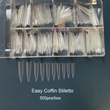 500pcs/box XXL Straight Square Extra Long Acrylic Nail Tips No C Curve Half Cover Artificial False Tip Nails Tool