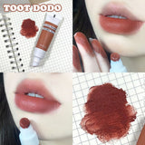 Xpoko Velvet Lip Glaze Pigment Transparent Ice Cube Matte Lipstick Non-Stick Cup Long-Lasting Makeup Waterproof 6-Color Sexy Lip Gloss