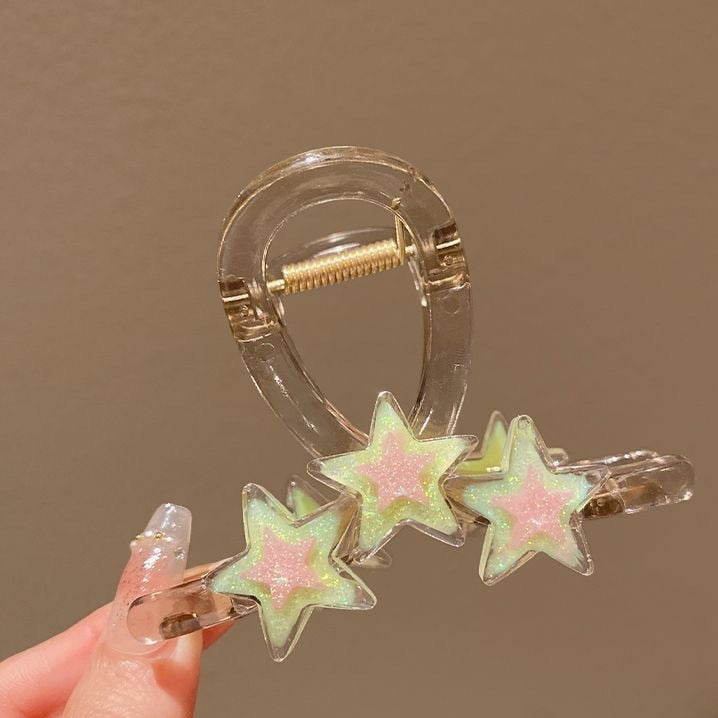 Barbie aesthetic Back to school  1pc/set New Y2K Hairpin Shiny Star Hair Clip Summer Fashion Cute Bear Bobby Pin Hair Accessories for Women Cool Girls Headwear