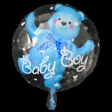 Xpoko 4D Transparent Baby Shower Boy Girl Bear Bubble Ball Kids 1st Birthday Party Blue Pink Helium Balloon Gender Reveal Decoration