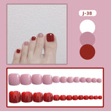 Back to school J01-40 Oni Nail French Wear Manicure Toenail Patch Finished False Nail Nail Patch Detachable A Box of 24 Pieces Gift Kit