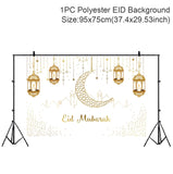 EID Mubarak Moon Balloon Background Set Ramadan Decoration For Home Islamic Muslim Party Backdrop Set EID Al Adha Ramadan Kareem