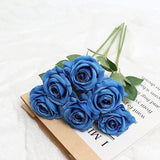 Xpoko Broken Ice Blue Rose Valentine's Day Gift Artificial Flowers High Quality Spun Silk Fake Flower For Home Wedding Decoration