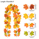 Xpoko Artificial Autumn Maple Leaves Garland Vine Hanging Plant For Thanksgiving Halloween Fireplace Decoration Christmas Home Decor