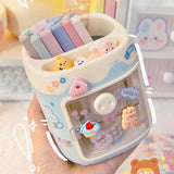 Back to school 1PC Kawaii Pen Pencil Holder Brush Storage Container Desk Organizer Multifunction Desktop Organizer Stationery Office Supplies