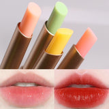 Xpoko 2Pcs/Set Fruit Flavor Lip Cream Colorless Lip Balm Moisturizing Nourish Anti-Dry Lipstick Primer Day Night Lip Care Set Gift Box