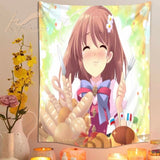 Cute Girl Wall Hanging Tapestry Anime Pink Fashion Ladies Wall Decor Cloth Bedroom Background Tapestry Top Home Decor