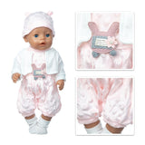 2020 Fit 18 inch Born New Baby Doll Clothes Accessories 43cm 3-piece Suit Rabbit Hair Band For Baby Festival Gift