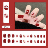 Back to school 24 Pieces/set White Temperament Sweet and Cool Caramel Milk Manicure Finished Wearable Fake Nail Patch Detachable and Waterproof