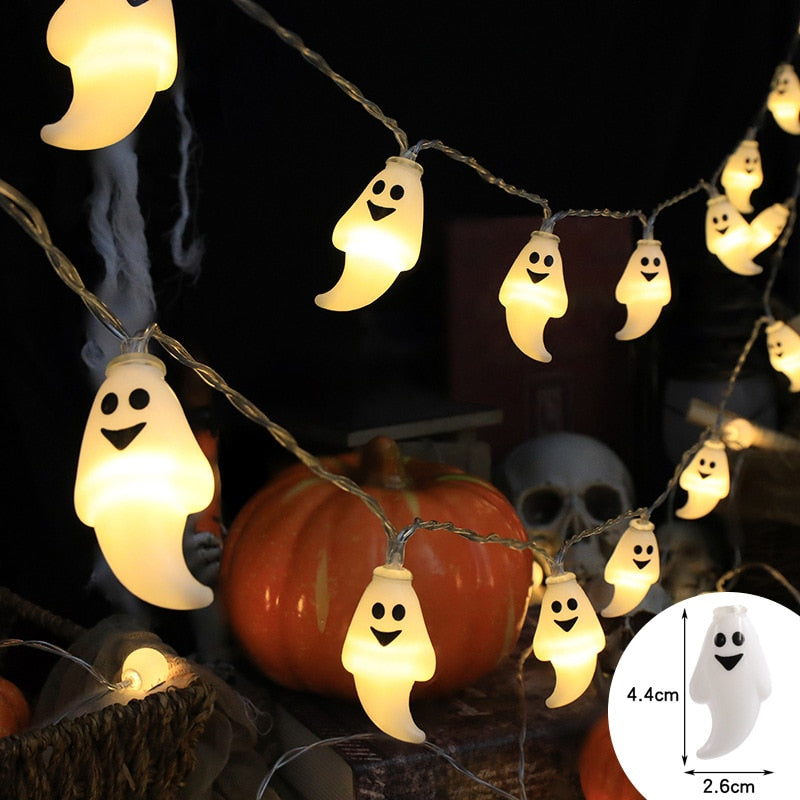 Xpoko 1.5m 10Led Halloween Light String Pumpkin Skull Eye Balls Ghost Festival Party Lantern Trick Or Treat Happy Halloween Day Decor