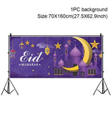 EID Mubarak Moon Balloon Background Set Ramadan Decoration For Home Islamic Muslim Party Backdrop Set EID Al Adha Ramadan Kareem