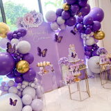 112 Pieces Purple Metal Balloon Garland Arch Kit Baby Shower Birthday Valentine's Day Bachelorette Wedding Party Decorations