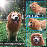 Xpoko Halloween Accessories Pet Lion Head Wig Cosplay Dog Head Set Everyday Party Pet Supplies Creative Funny Dog Hair