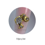 Kawaii Nail Art Cute Bear Resin 3D Nail Charms Glitter Rhinestones Decoration Manicure Accessories