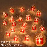 Xpokp 2M 20LED Santa Claus Snowflake LED Light String Christmas Decoration For Home Xmas Tree Ornament 2023 Navidad Kids Gift New Year