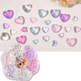 1BOX Nail Mix Love Bow Bear Crystal Stones Color Changing Heart Mixed Shining 3D Jelly Peach Gems Decals Nail Art Decorations