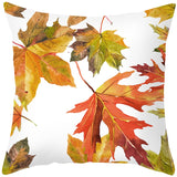Xpoko Luanqi Thanksgiving Decorative Cushion Cover 18X18 Inches Cartoon Maple Pumpkin Fall Pillow Case 45X45 Cm Polyester Pillow Cover