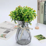 Xpoko Mini Fake  Green Plants Potted Decorative  Small Plastic Flowers Milano Seeds Simple Style Artificial Plants Garden Decor