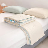 Xpoko Cool Feel Quilt Thin Throws Blanket Twin Queen Size Summer Air Conditioning Solid Color