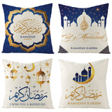 Xpoko 2023 Eid Mubarak Pillowcase Decor for Home Sofa Cushion Cover Islamic Ramadan Kareem Decoration Mosque Muslim Pillow Cover Gifts