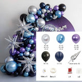 Xpoko 1 Set Metal Chrome Gold Silver Purple Water Drop Aluminum Die Balloon Garland Arch Kit Boy Birthday Party Baby Shower Decoration