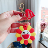 Back to School New Colorful Soft Sunshine Smile Keychain Sun Flower Keychain Car Sunflower Keyring Pendant Jewelry Best Event Gift