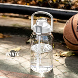 back to school 1/2/3 Liter Big Motivational Water Bottle Gourd with Straw Clear Portable Drinking Bottles Tritan BPA Free Sport water jug cup