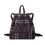 Women's Plaid Backpack 2022 New Nylon Travel Shopping Daypack Female Shoulder Bags Casual Flower Rucksack Student School Bags