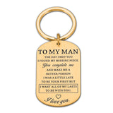 Birthday Valentine Day Keychain Gifts for Boyfriend Husband My Man I love you Couples Keyring for Man Wedding Gifts