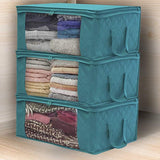 back to school Non-Woven Quilt Storage Box Closet Organizer Folding Clothes Organizer Bag Dust-Proof Home Wardrobe  Large Capacity Storage Tool