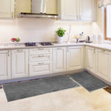 Bubble Kiss Gray Kitchen Rugs Set 2 Pieces Microfiber Chenille Kitchen Floor Mat Doormat Carpet Sets Non Slip Soft  Runner Rug