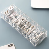 back to school Cable Storage Box Transparent Plastic Data Line Storage Container for Desk Stationery Multifunctional Charging Line Headset Data