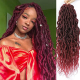 Goddess Faux Locs With Curly End Synthetic Crochet Braids Hair Extensions For Women Ombre Blonde Messy Curly Dreadlocks