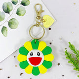 Back to School New Colorful Soft Sunshine Smile Keychain Sun Flower Keychain Car Sunflower Keyring Pendant Jewelry Best Event Gift