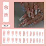 Xpoko Z296 Ombre Nails Press on Set French Style with Design