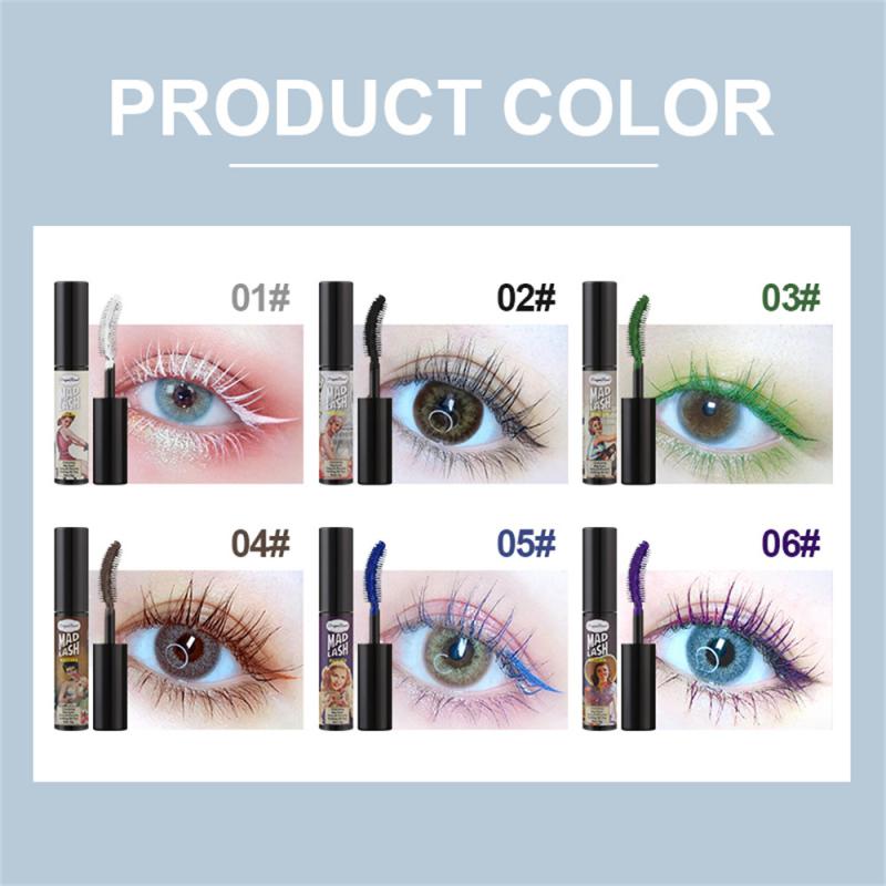 XPOKO 6 Colors Mascara European American Style Color Easy To Color Brushes Thick Slender Curling Eyelashes Extension Makeup Cosmetics