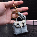 Back to School Trendy Owl Coin Purse Animal Keychain Bag Tassel PU Leather Owl Animal Buckle Car Key Pendant Bag Gift Key Ring Accessories