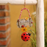 Xpoko Ladybug Doorplate Sign Practical Spring Door Wreath Adorable Welcome Sign Decor Garden Patio Ladybug Decor For Yard