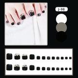 Back to school J81-120 Oni Nail French Wear Manicure Toenail Patch Finished False Nail Nail Patch Detachable A Box of 24 Pieces Gift Kit