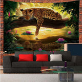 Forest Tiger Pattern Living Room Tapestry Bedroom Background Wall Hanging Tapestry Tatami Bedside Art Decor Tapestry