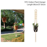 Xpoko Hanging Plant Handmade Macrame Hanger Flower Pot Planter Hanger Wall Decor Hanging Planter Hanging Basket Home Garden Supplies