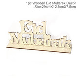 Islamic Muslim Party Decor Eid Mubarak Moon Star Wooden Ramadan Decoration for Home Ramadan Kareem Gifts Food Tray Eid Al Adha