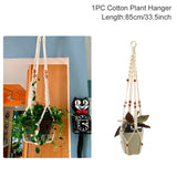 Xpoko Hanging Plant Handmade Macrame Hanger Flower Pot Planter Hanger Wall Decor Hanging Planter Hanging Basket Home Garden Supplies